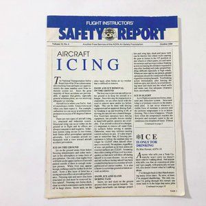 AOPA Air Safety Foundation Flight Instructors Safety Report OCT. 1989 Iceing